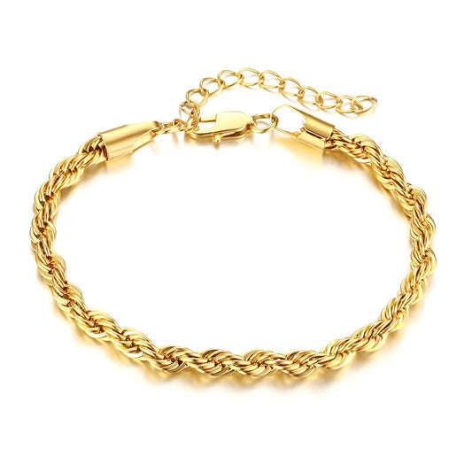 POPPIE Gold Twisted Chain Bracelet