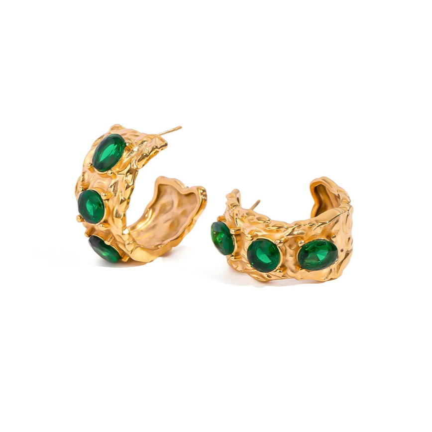 CRUZ Emerald Hoops