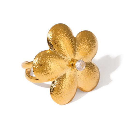 FLO Brushed Floral Ring