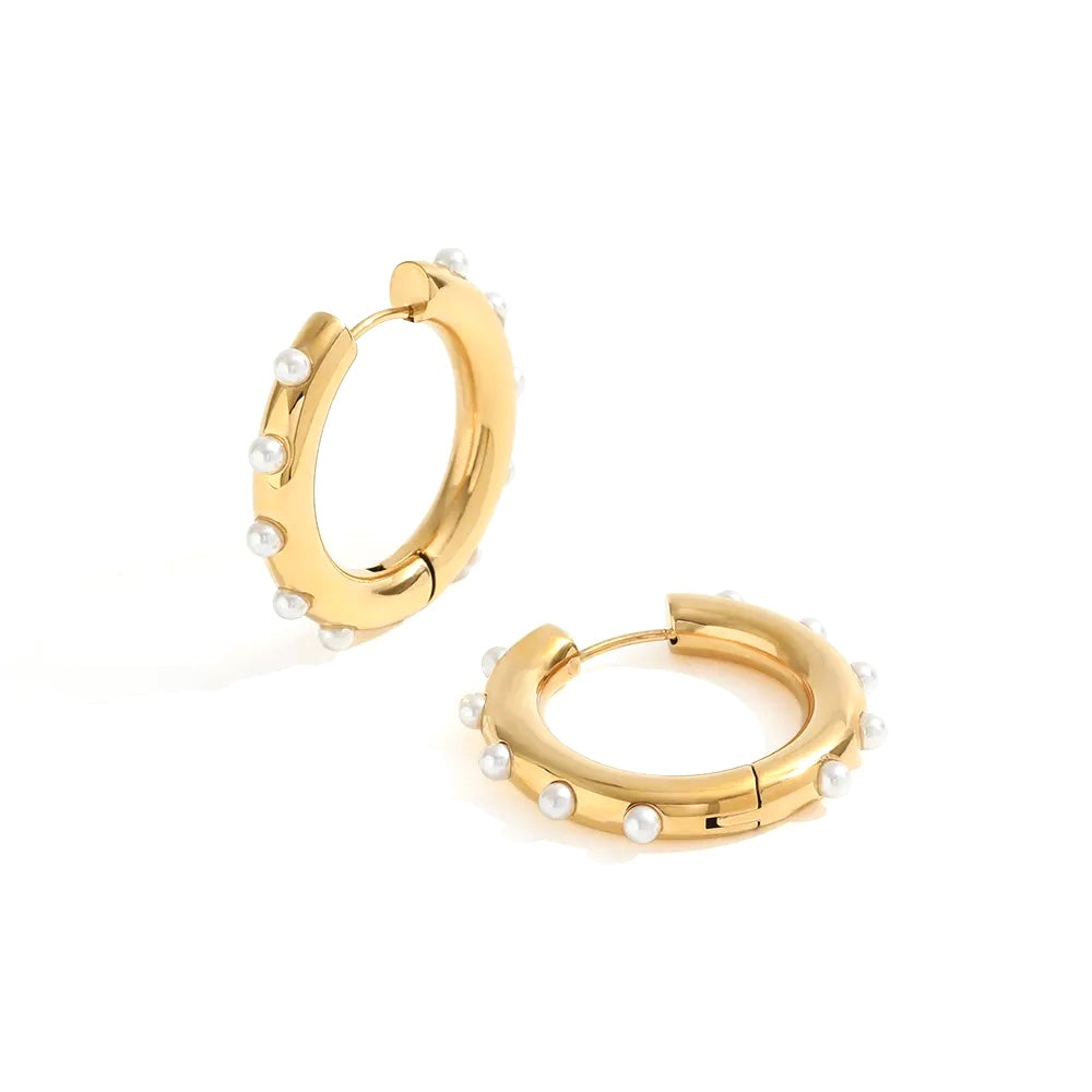 HARPER Pearl Hoops