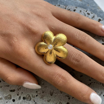 FLO Brushed Floral Ring