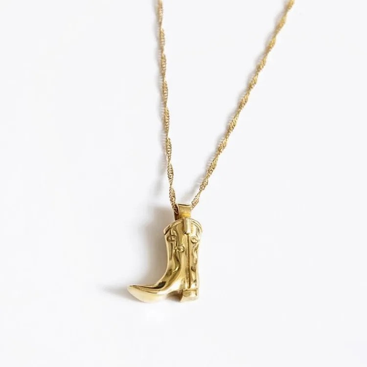 TAYLOR Boot Necklace 18k Gold Plated