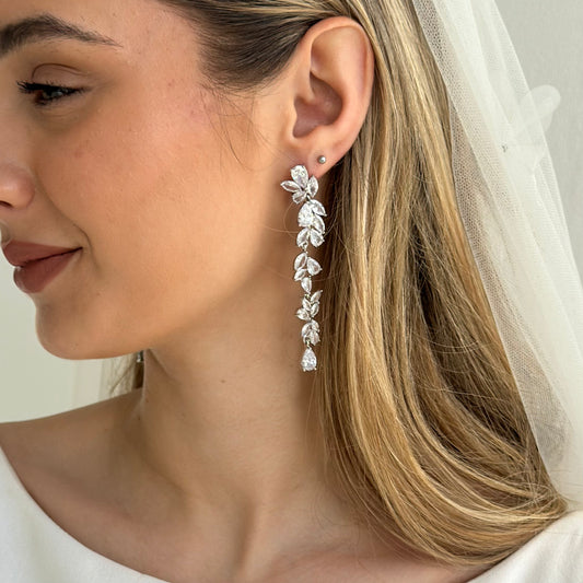 DAWN-RITA Crystal Earrings 18k Gold Plated